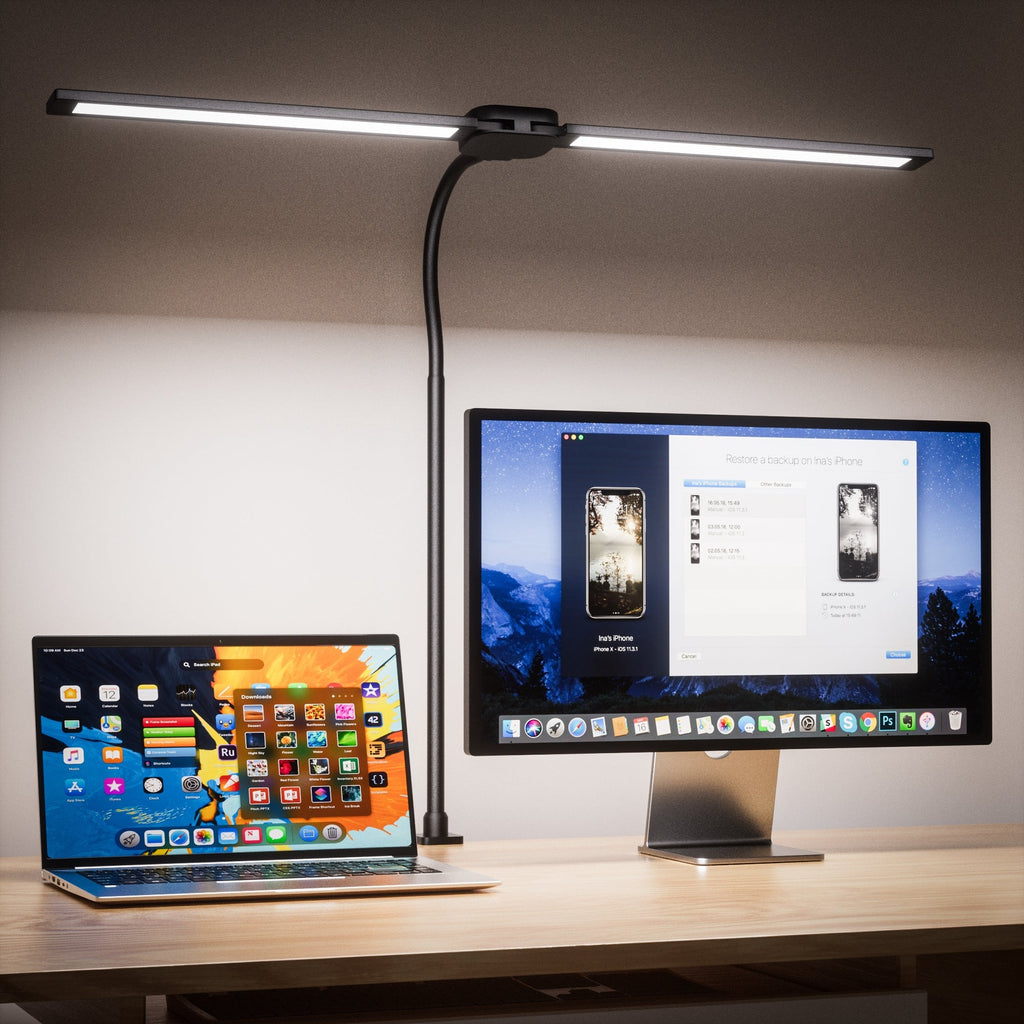 Dual-Head Clamp Desk Lamp product image 1