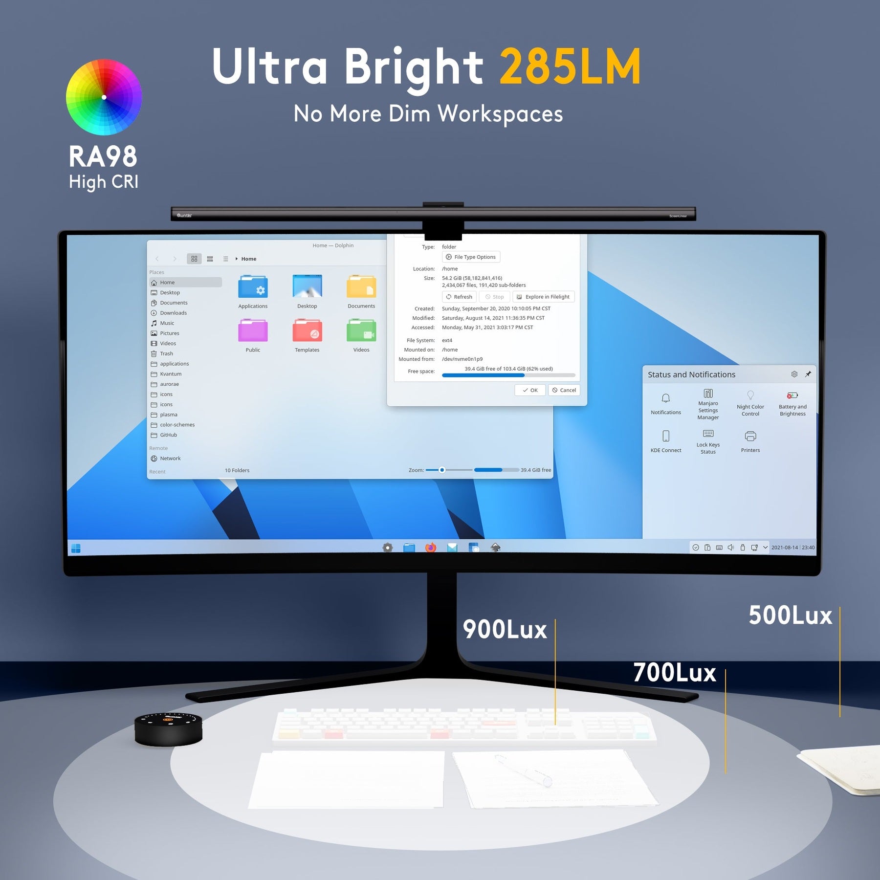 Deluxe Asymmetric Monitor Light Bar product image 1