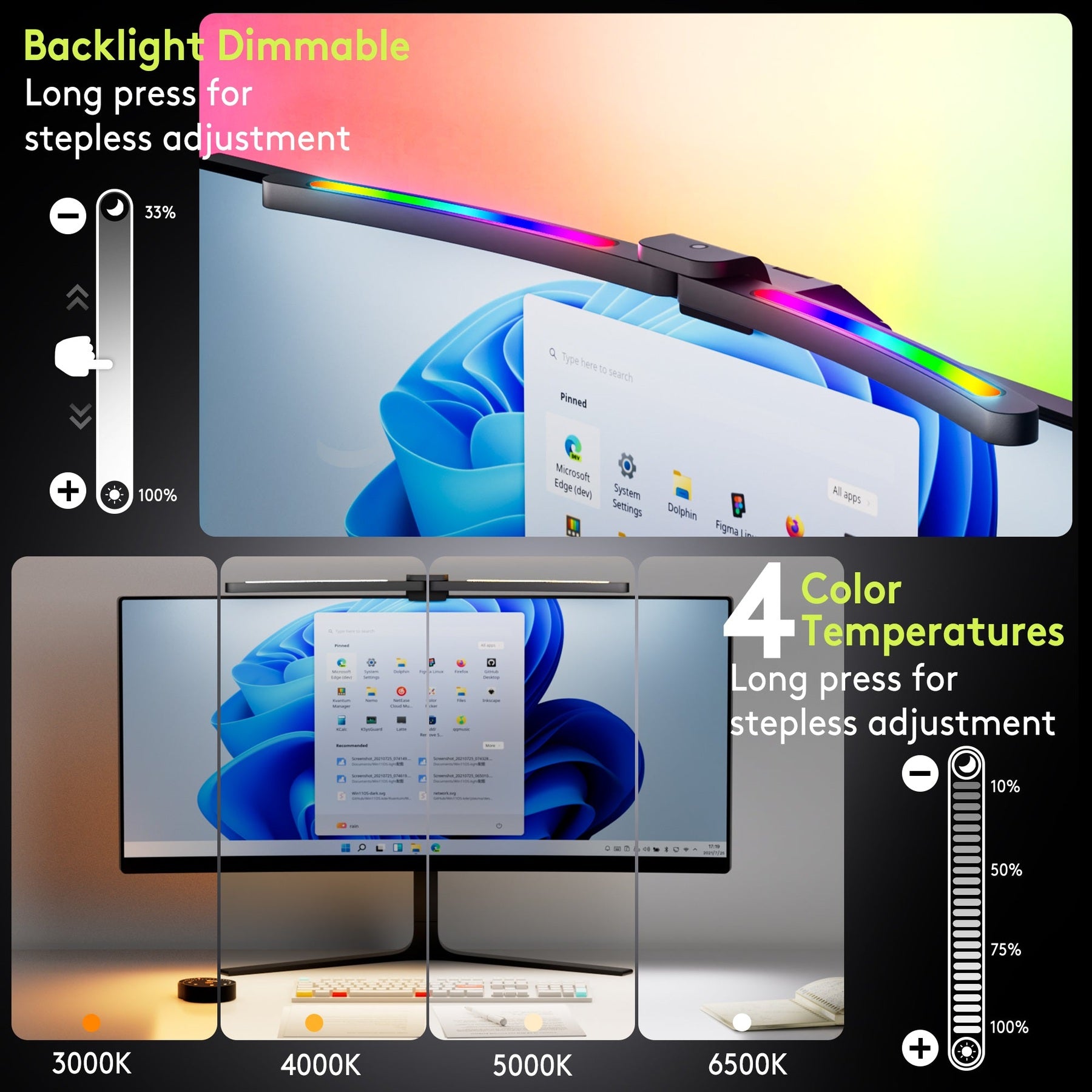Foldable Dual-Head Monitor Light Bar product image 3
