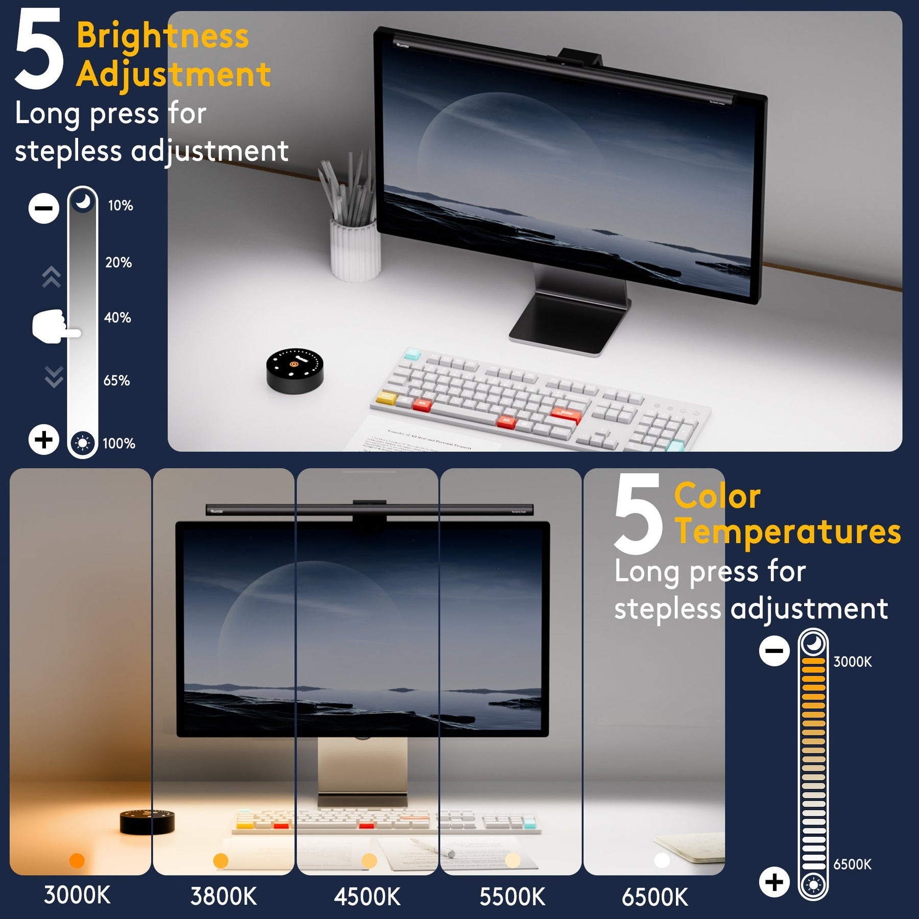 Deluxe Asymmetric Monitor Light Bar product image 2